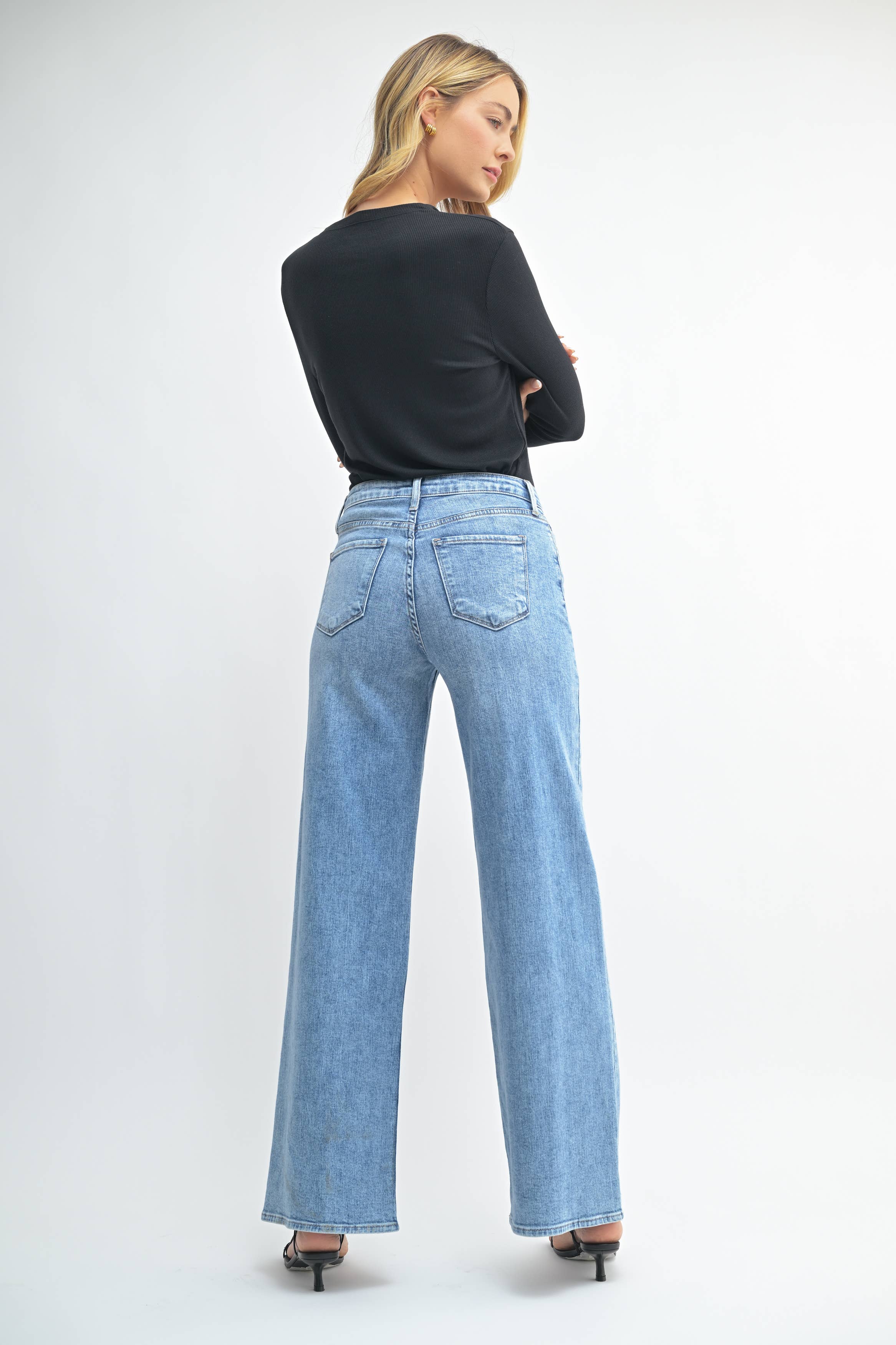 Stretchy Wide Leg Jeans - Proper