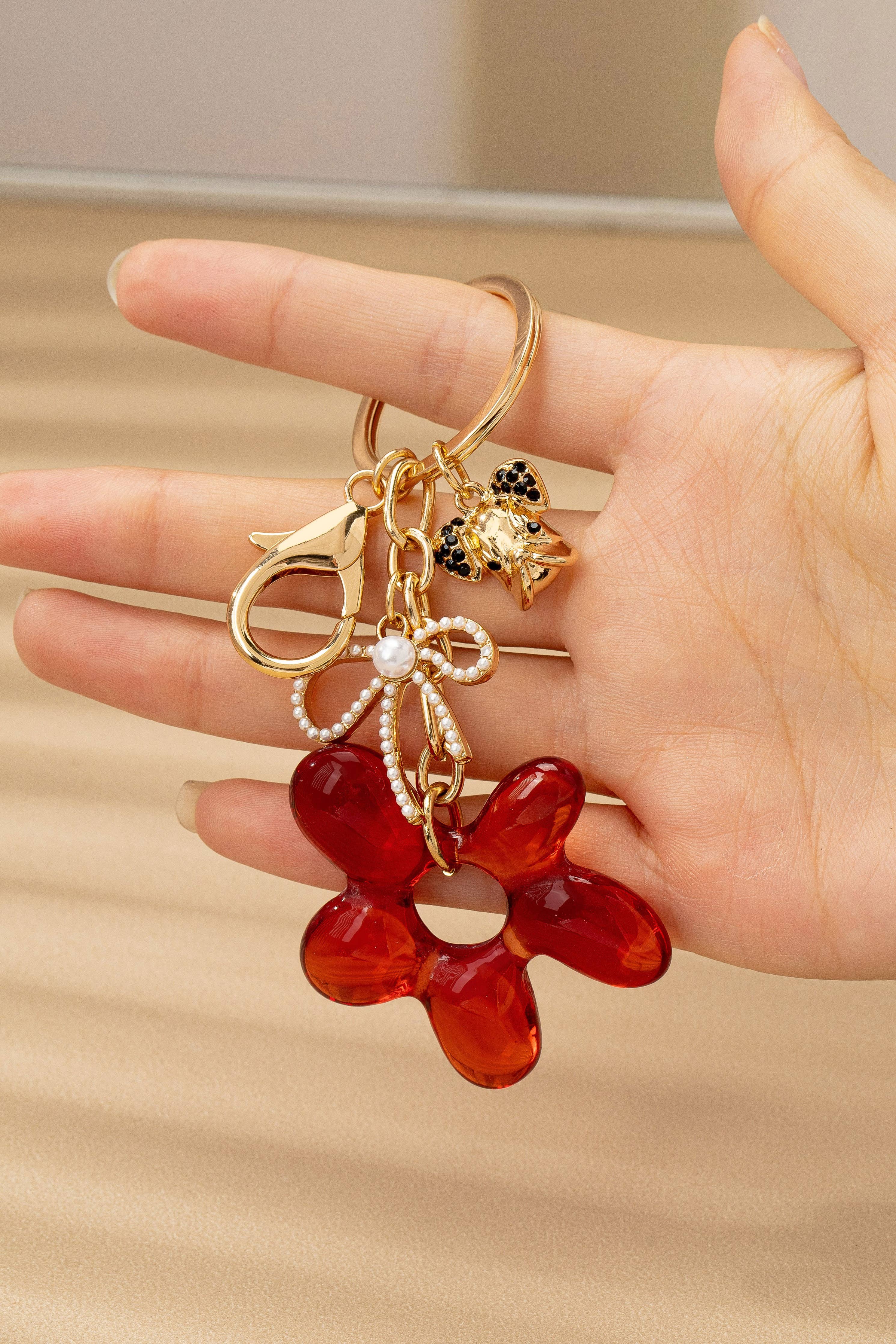 Flower Dog Bag Charm