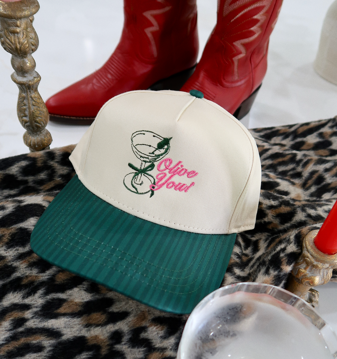 Olive You Green Striped Hat - Proper