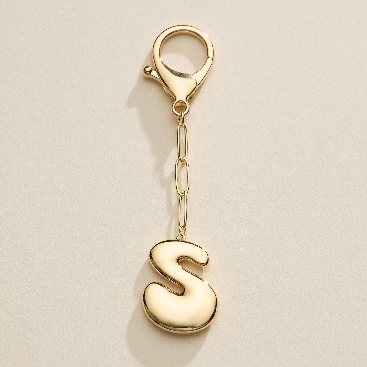 Bubble Letter Initial Keychain - Proper