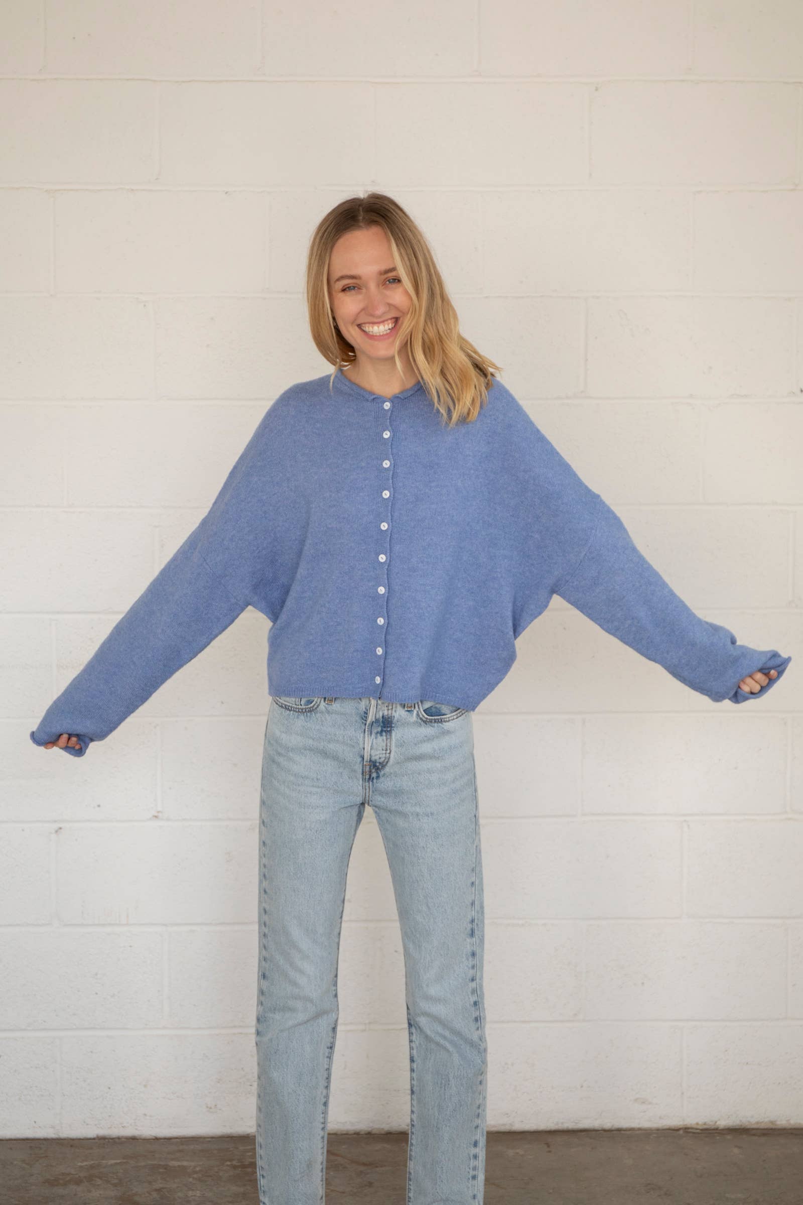 Dusty Blue Piper Cardigan - Proper