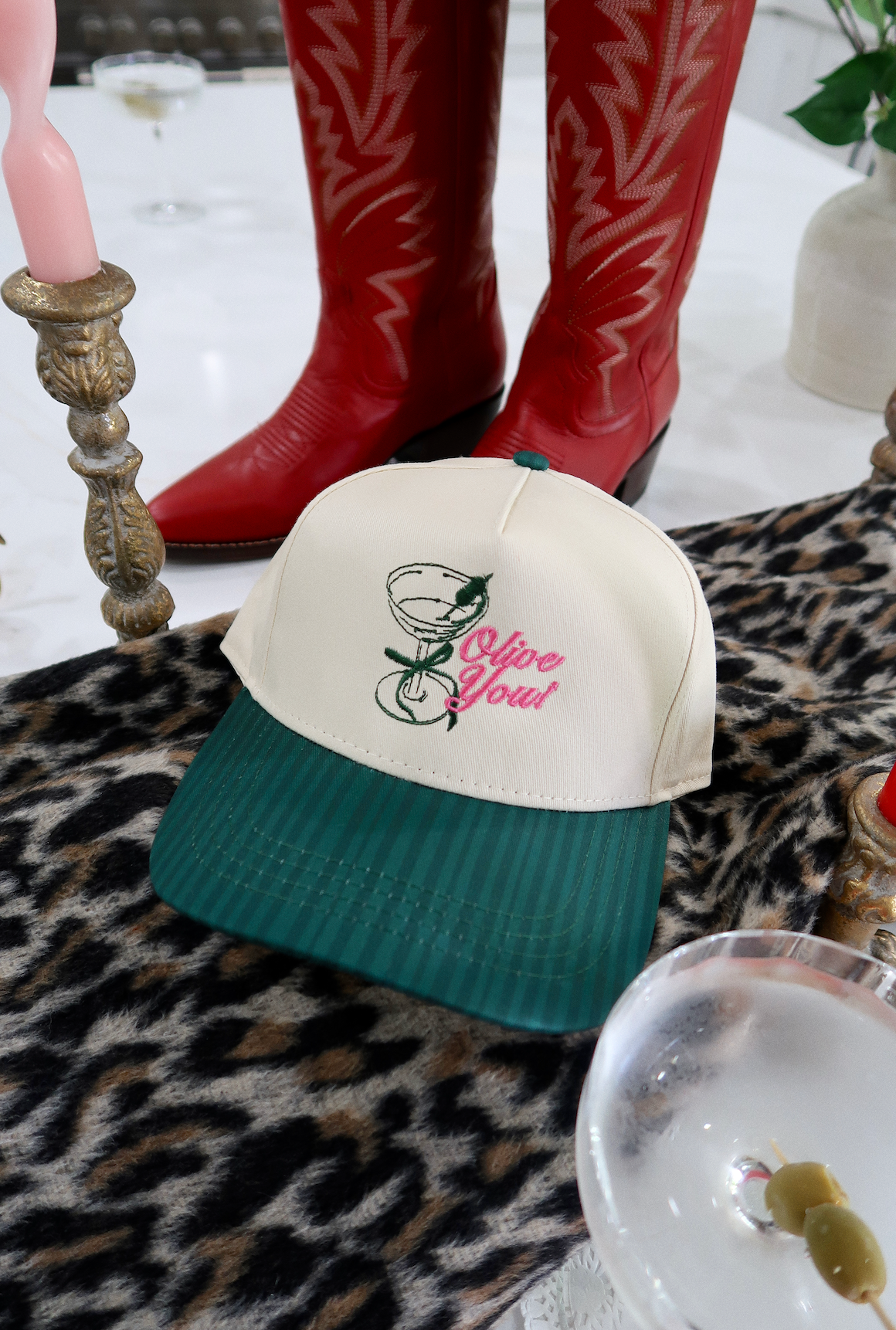 Olive You Green Striped Hat - Proper