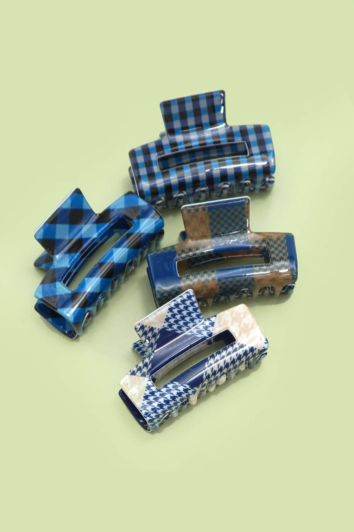 Set of 4 Mini Patterned Hair Claw Clips