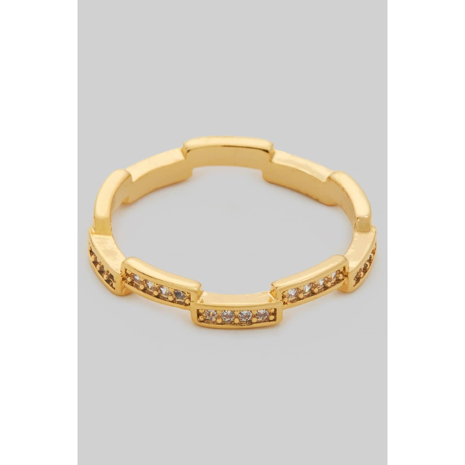 Brass Bar Pave CZ Ring - Proper