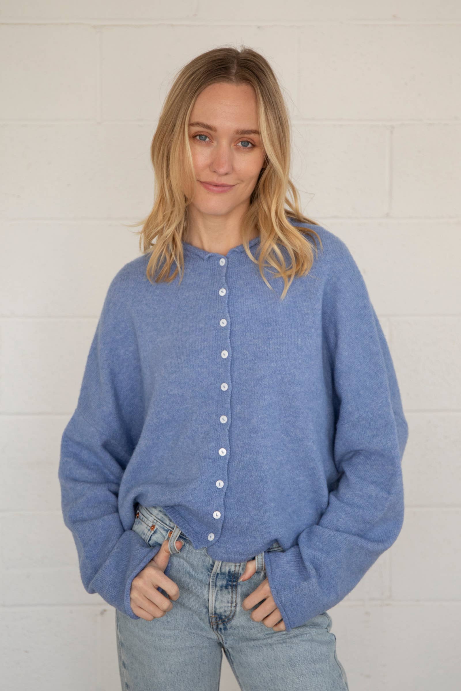 Dusty Blue Piper Cardigan - Proper