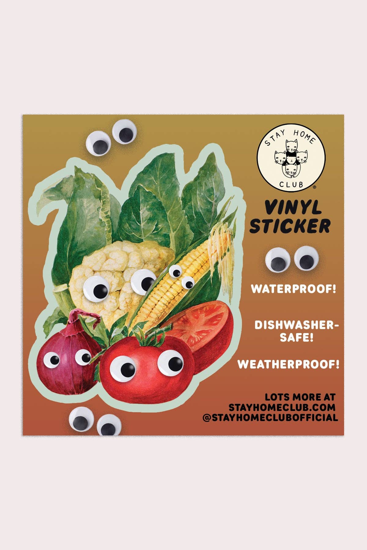 Googly Veg Vinyl Sticker - Proper
