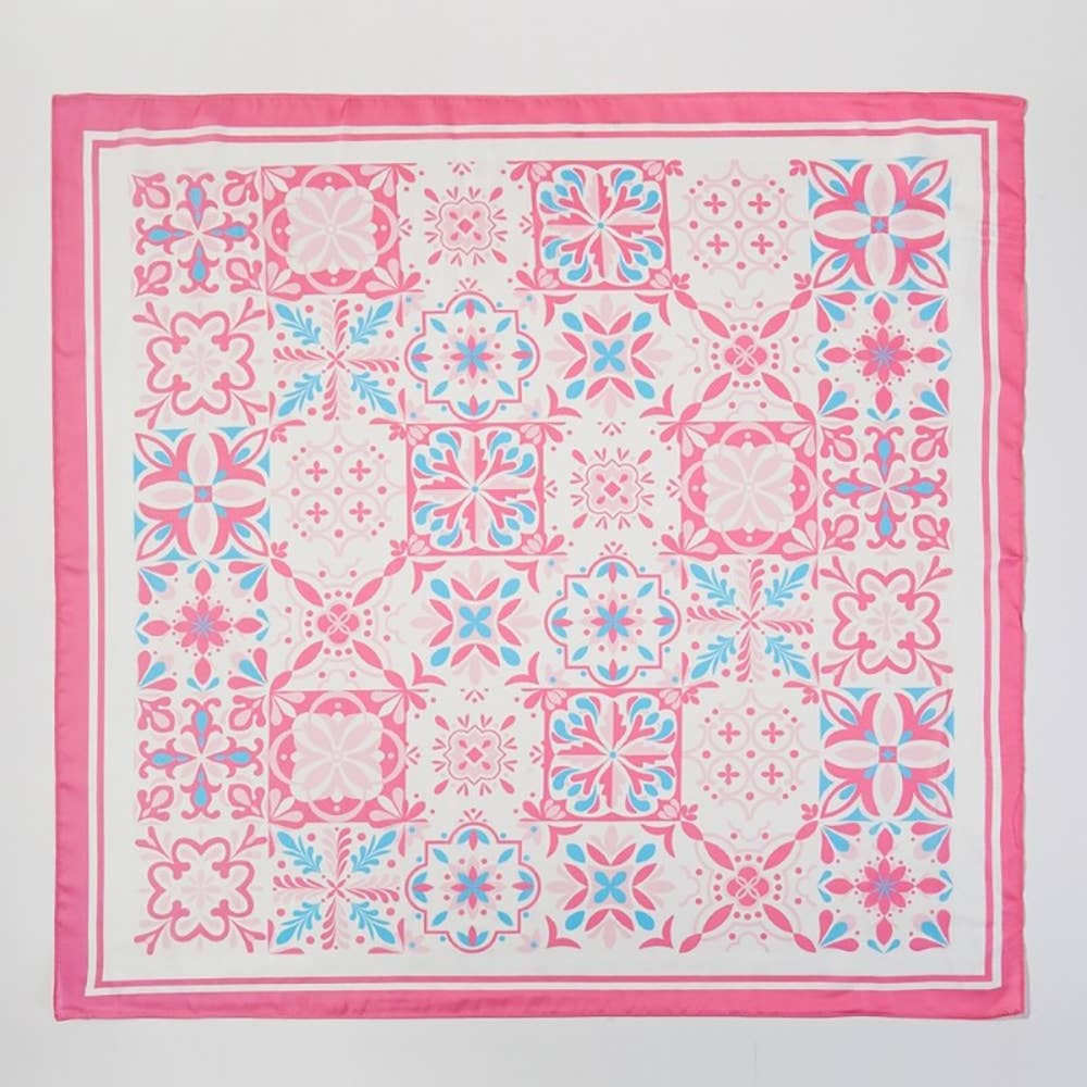 Mosaic Tiles Print Square Bandana Scarf - Proper