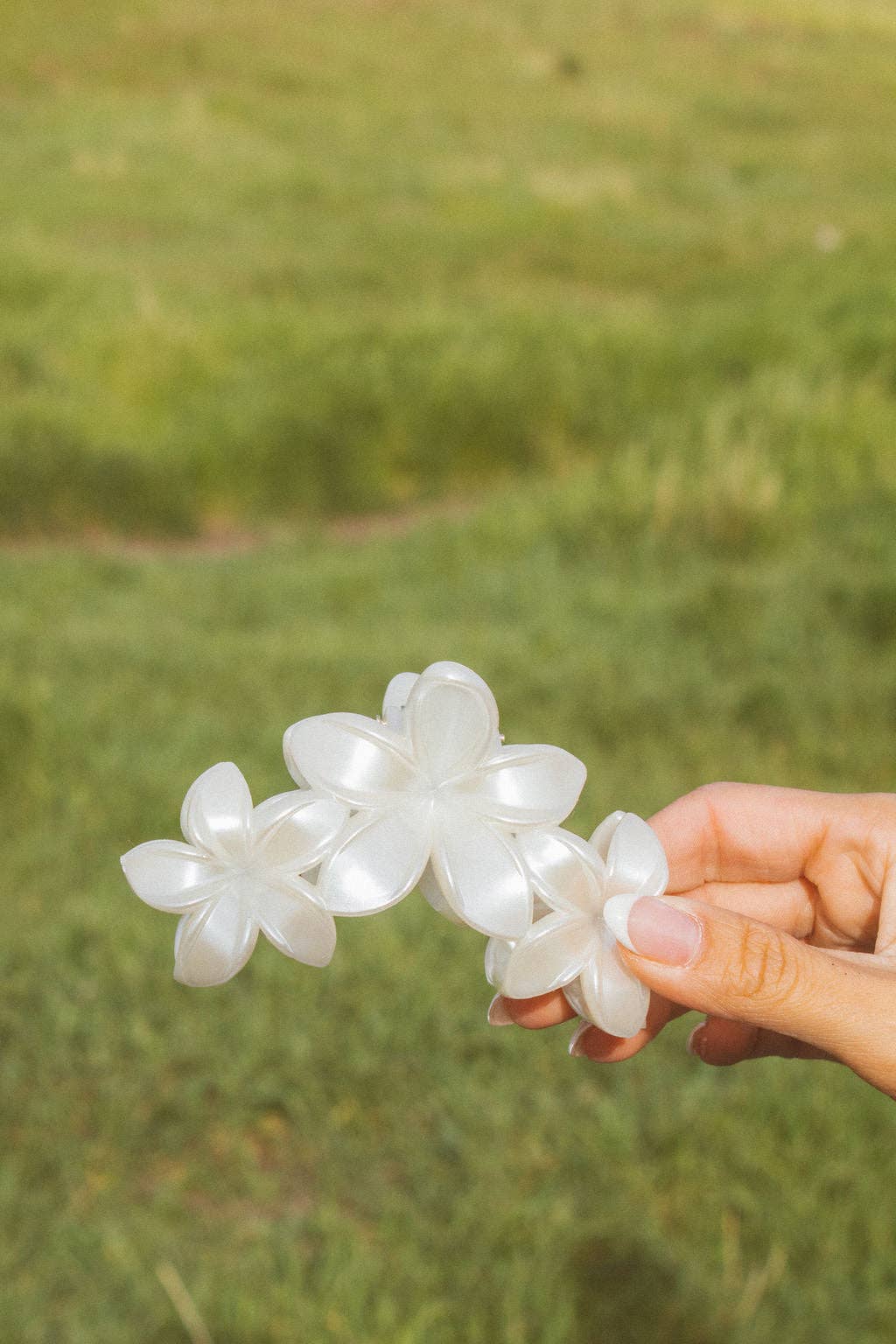 Pearlescent Flower Trio Claw Clip - Proper