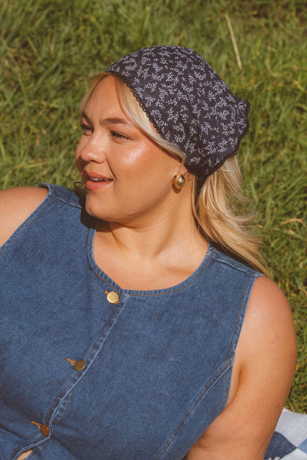 Navy Floral Bandana - Proper