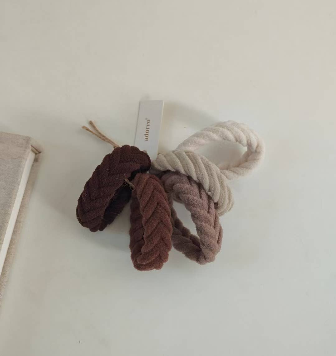 Neutral Chevron Seamless Hair Ties (Set of 5) - Proper