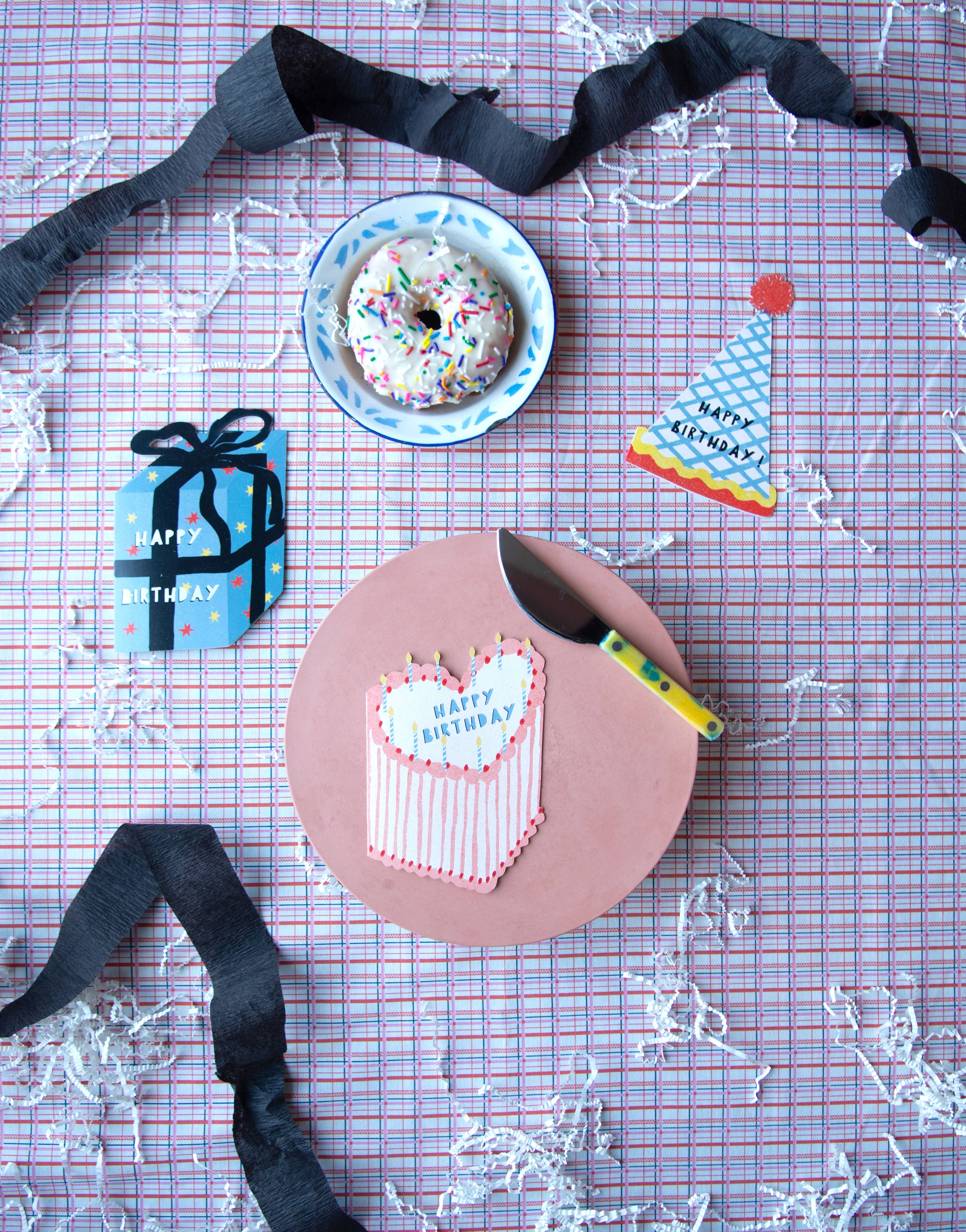 Heart Cake Die Cut Card - Proper