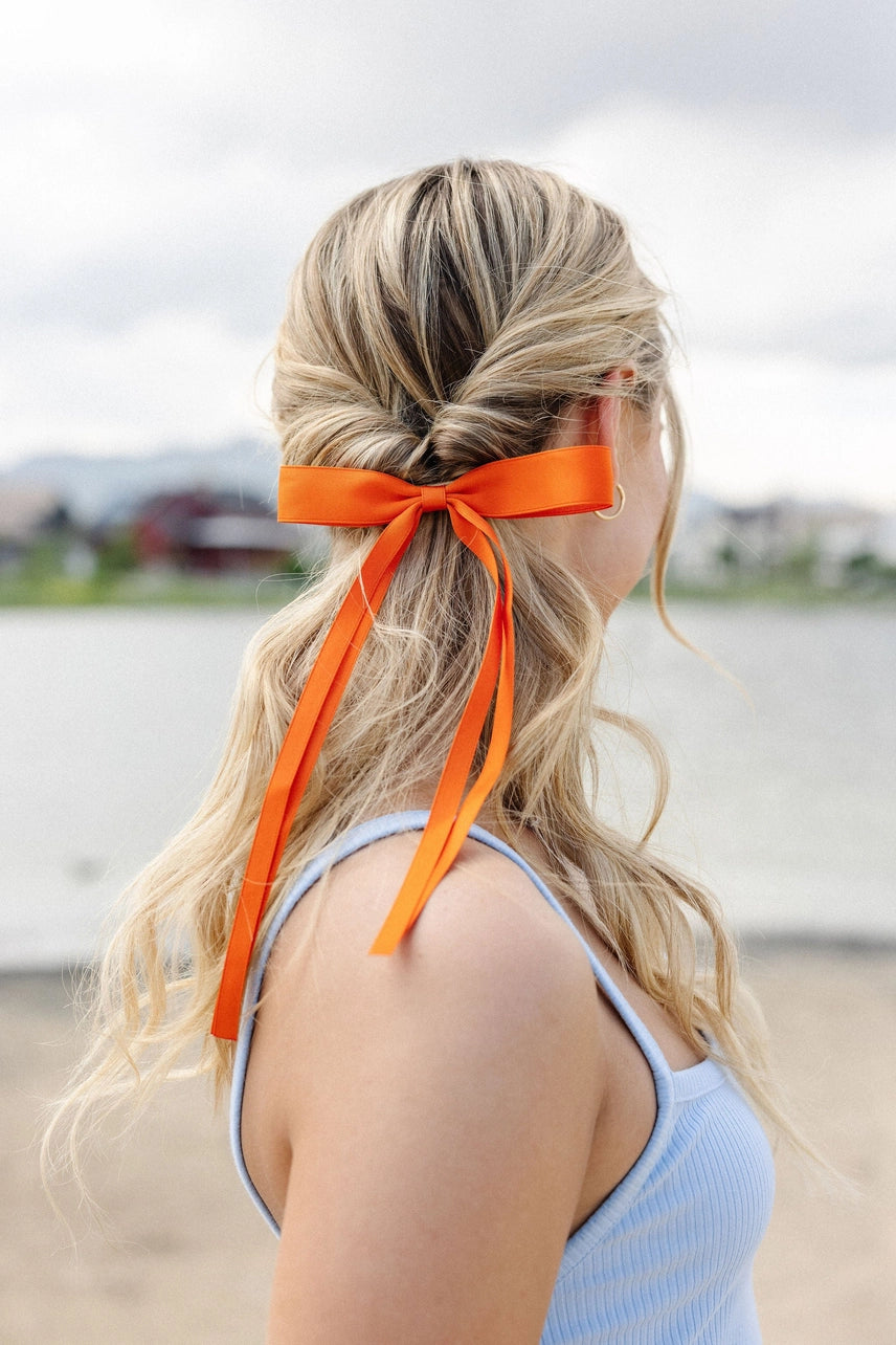 Satin Ribbon Long Bow Clip - Proper