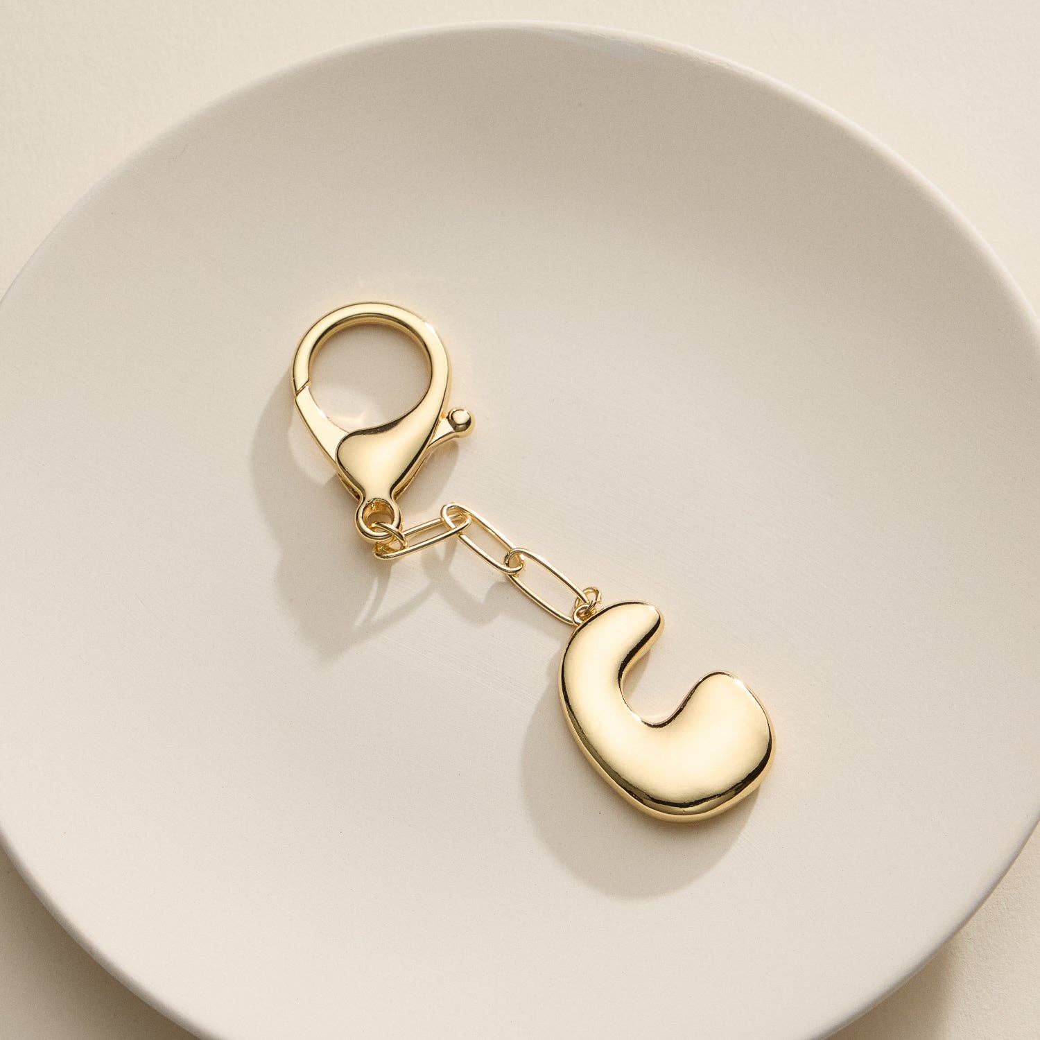 Bubble Letter Initial Keychain - Proper