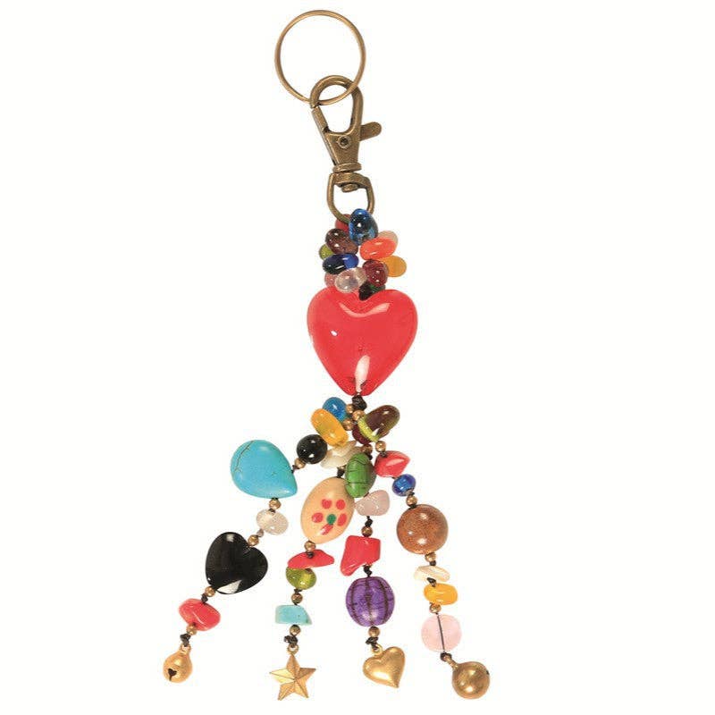 Minimalist Heart Star Beaded Tassel Bag Charm 8ZA6BBC08 - Proper