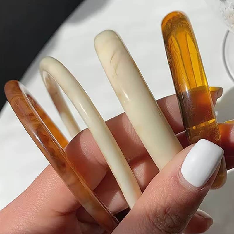 Marbled Resin Bangle Set - Proper