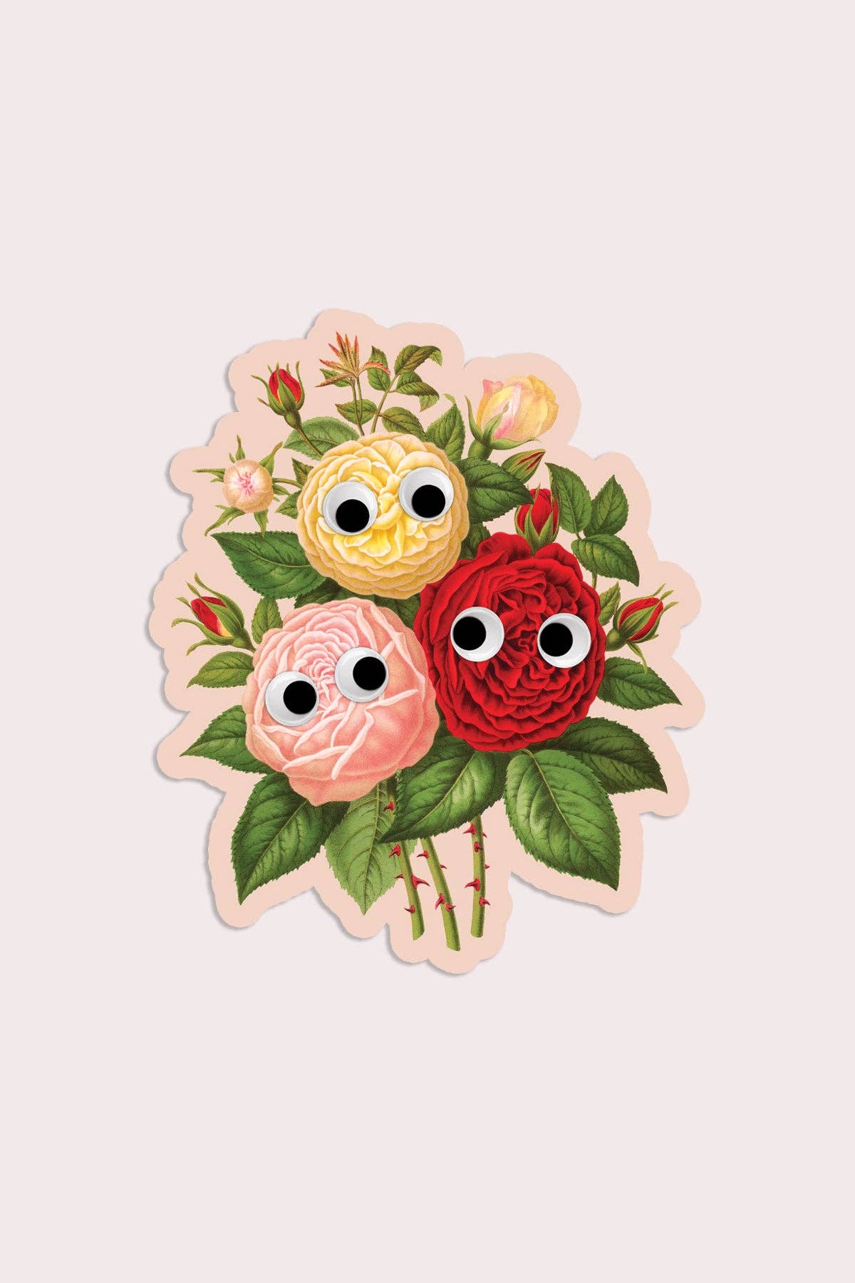 Googly Roses Vinyl Sticker - Proper