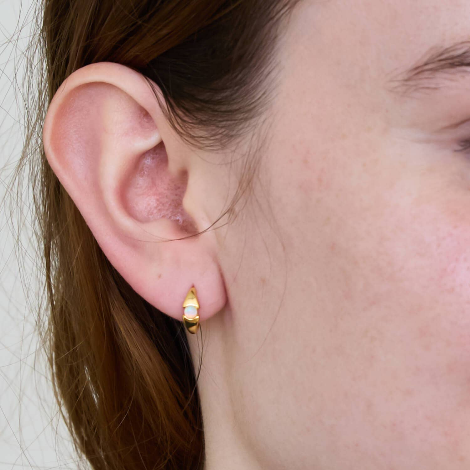 Opal Mini Huggie Hoop Earrings - Proper