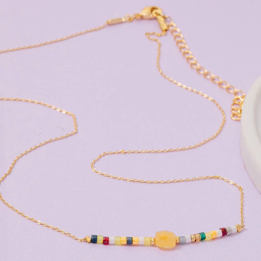 Colorway Bead Gemstone Charm Necklace - Proper