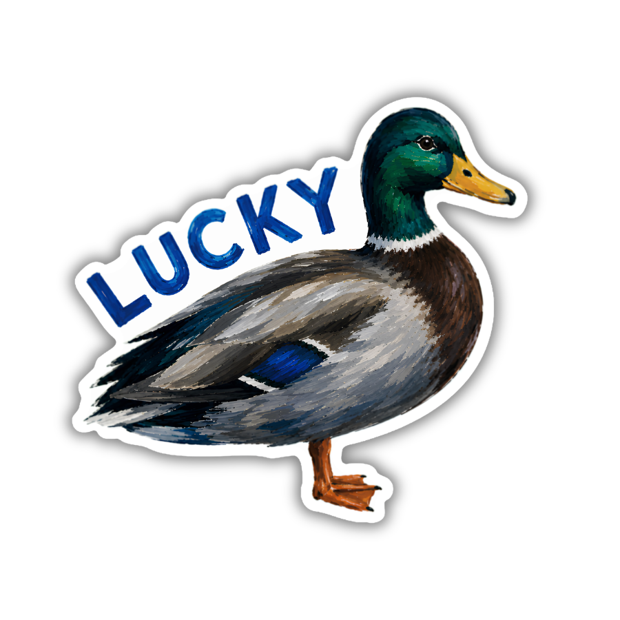 Lucky Mallard Duck Sticker
