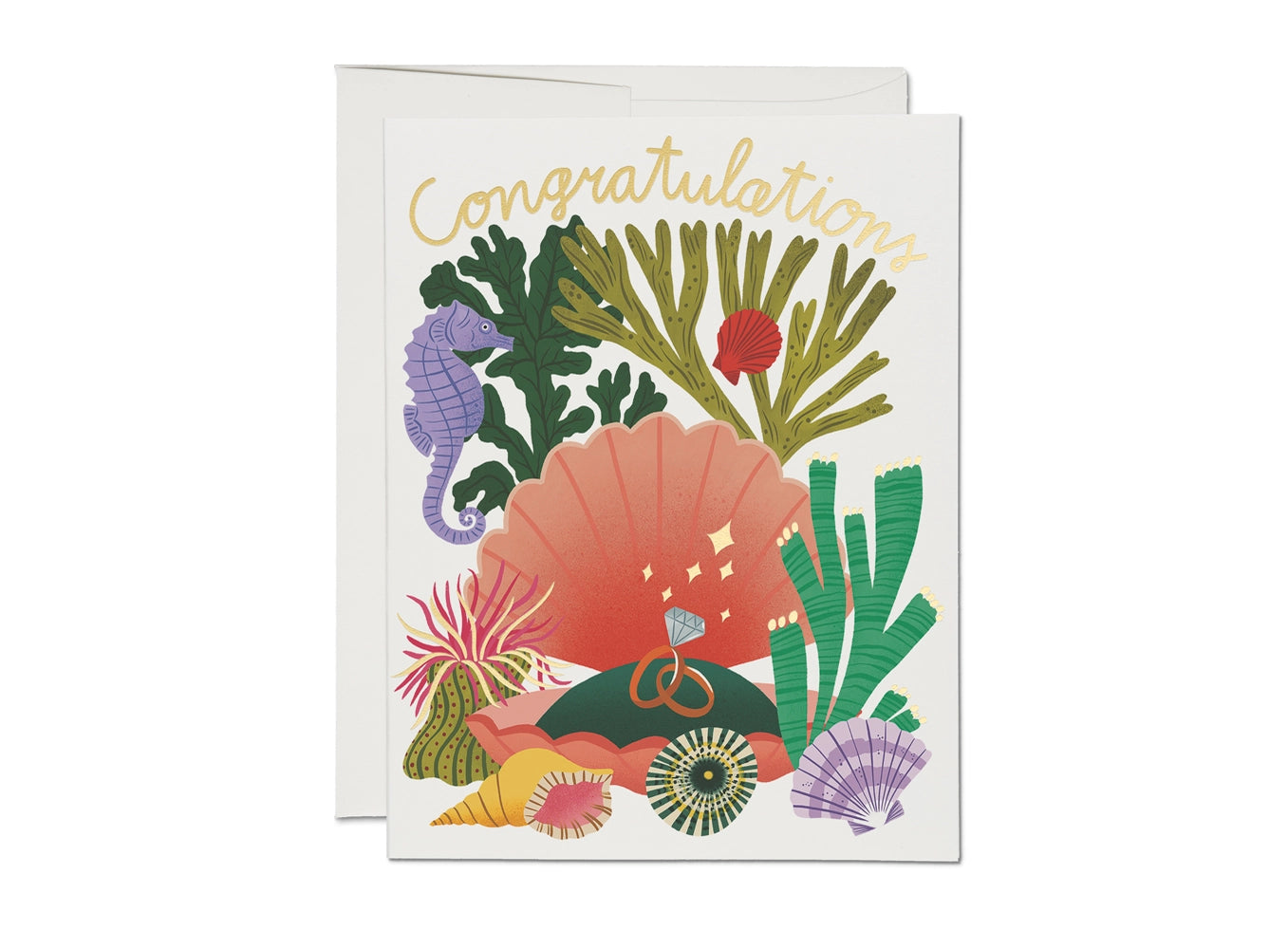 Clam Shell Congrats Engagement Card - Proper