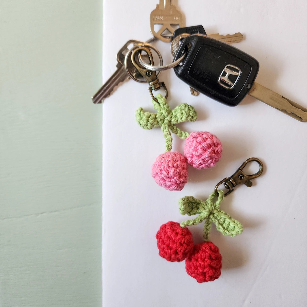 Handmade Cherry Keychain