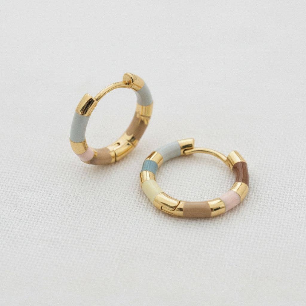 Enamel Hoop Earrings