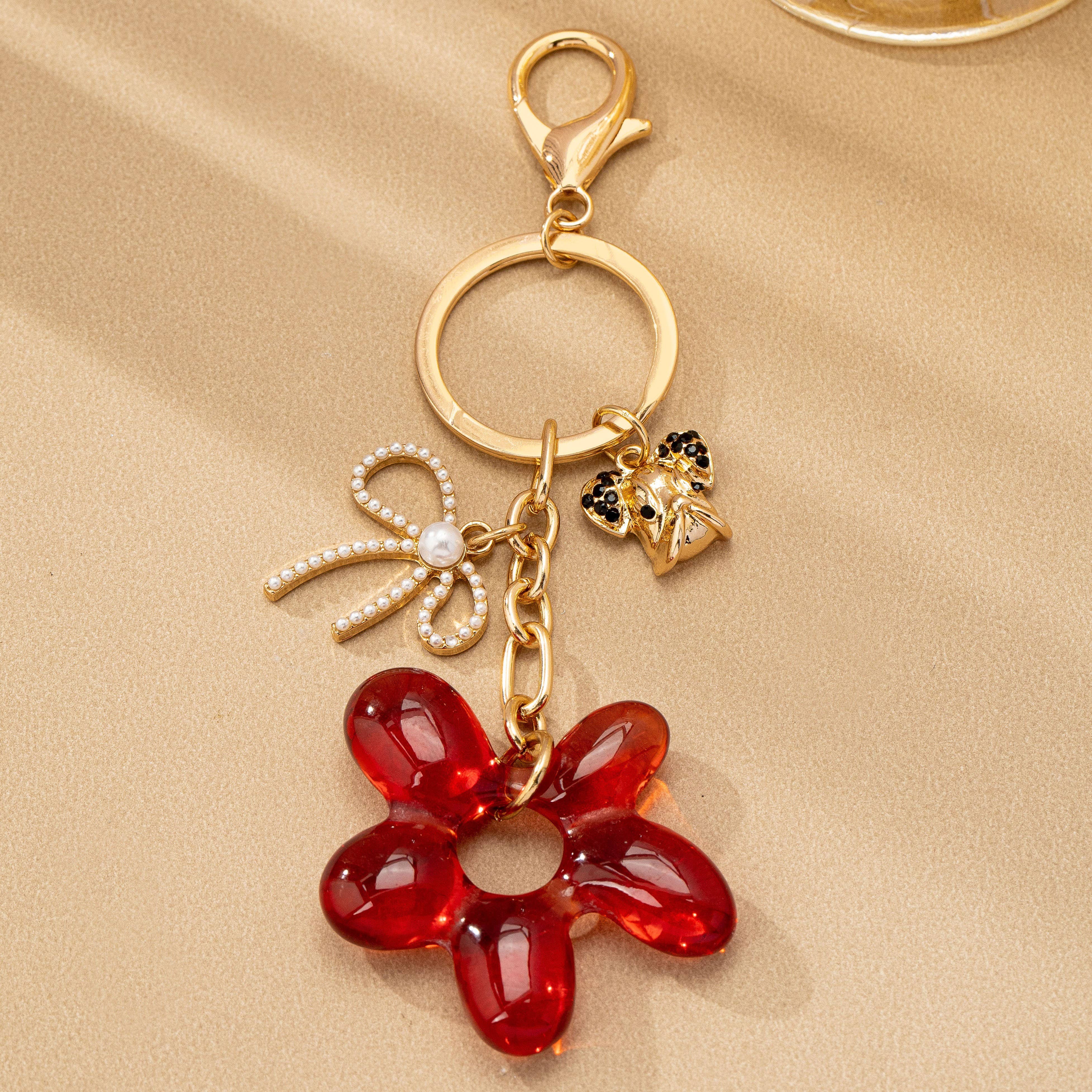 Flower Dog Bag Charm