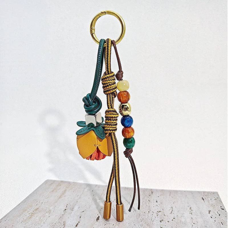 Trendy Flower Tassel Beaded Braided Bag Charm 8ZA6BBC05 - Proper
