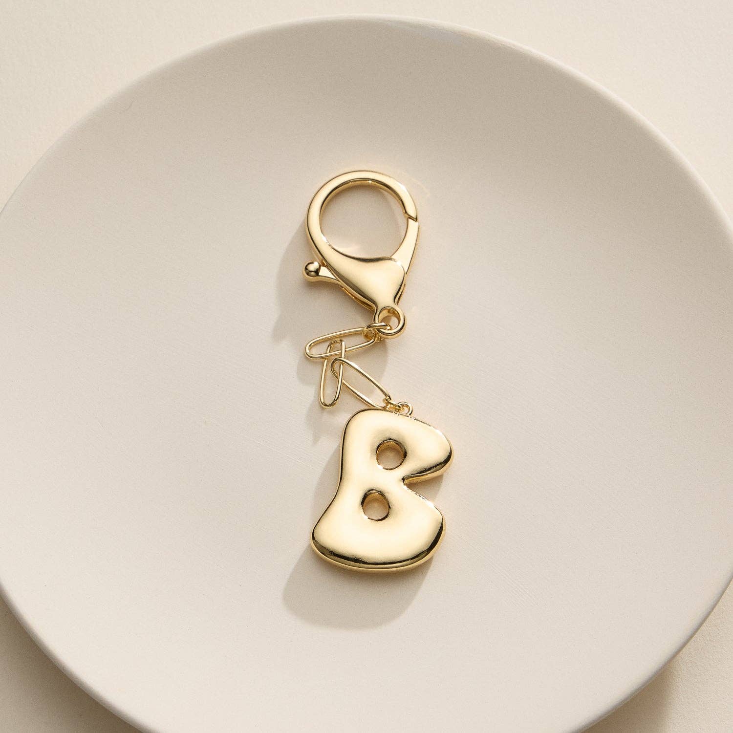 Bubble Letter Initial Keychain - Proper