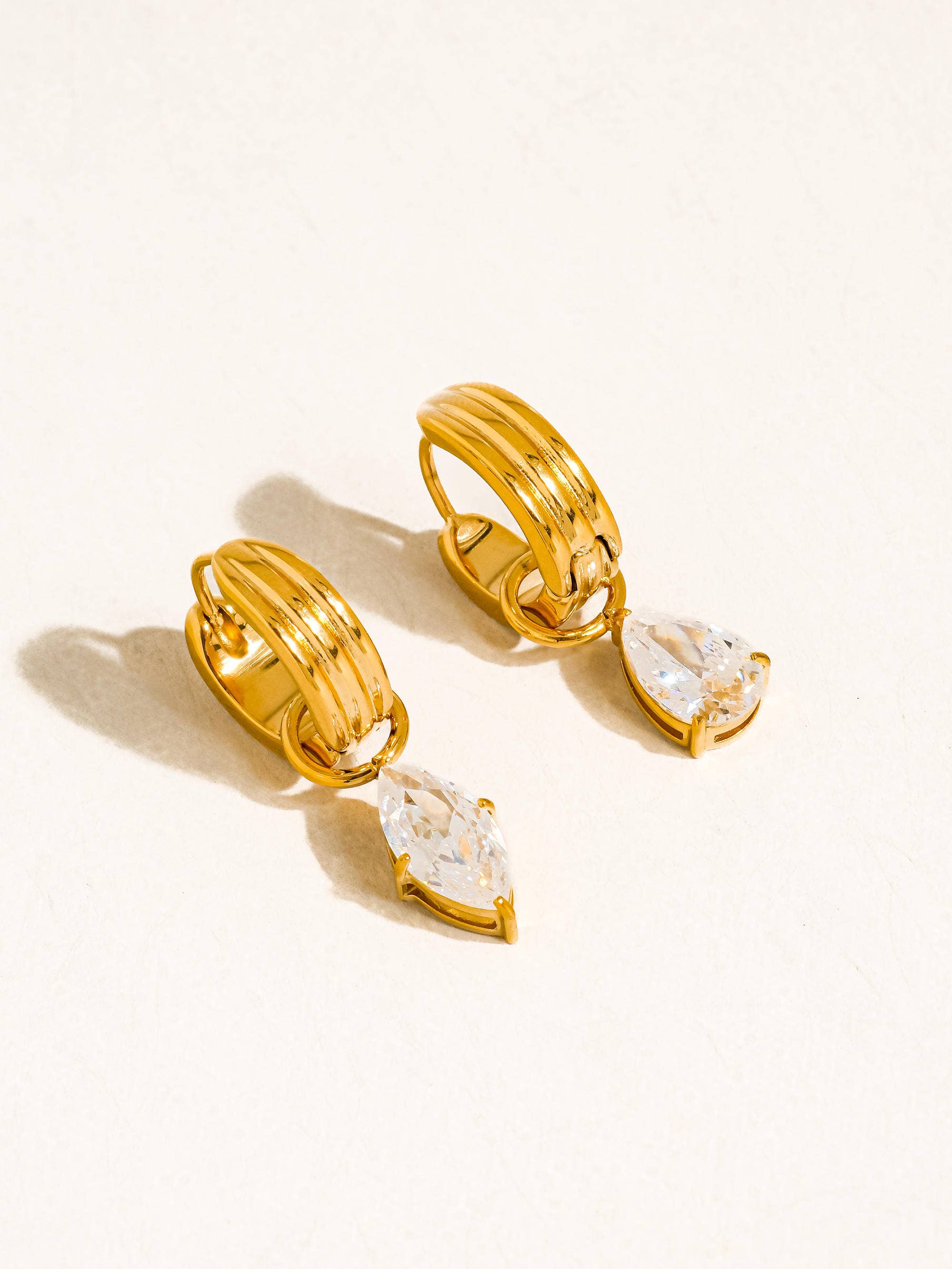 Saffron CZ Mismatch Earrings