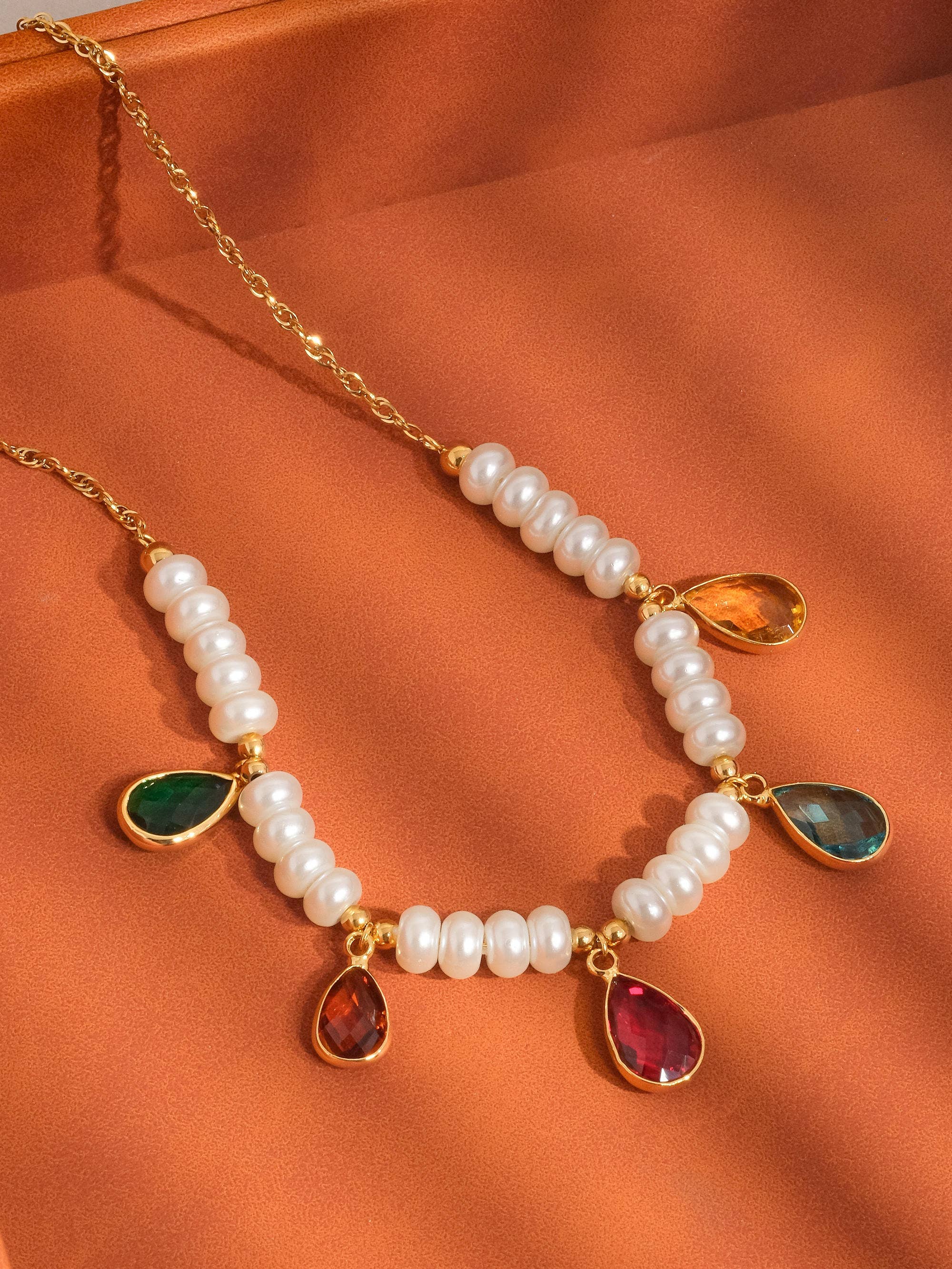 Vœux CZ Stone and Pearl Necklace - Proper