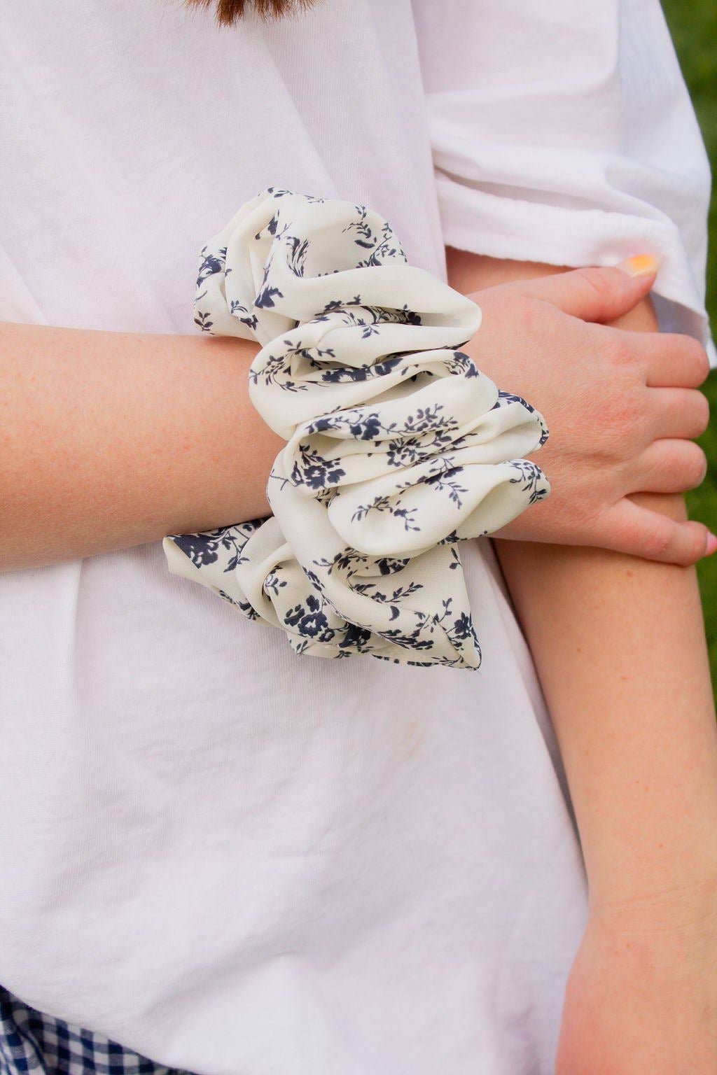 Botanical Blue Jumbo Scrunchie - Proper