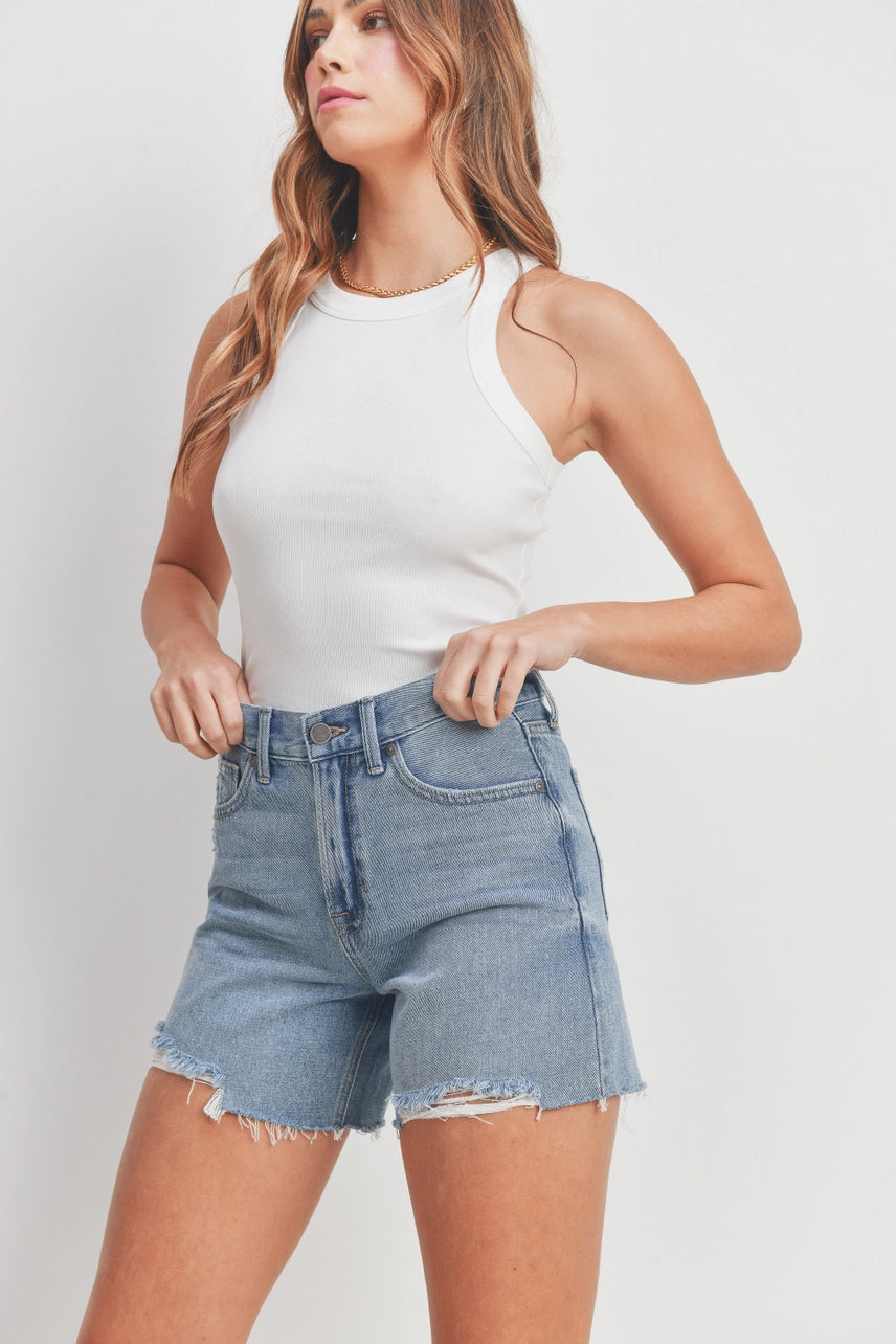 High Rise Boyfriend Shorts - Proper