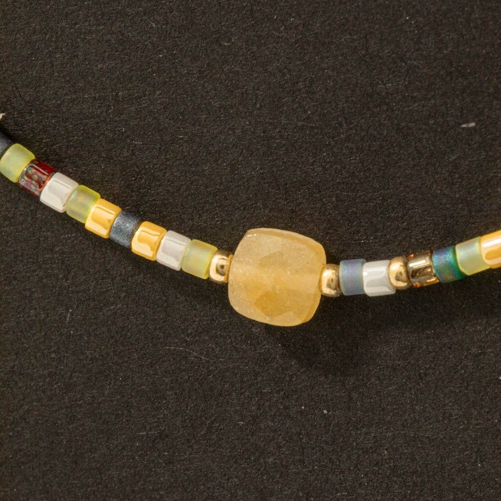 Colorway Bead Gemstone Charm Necklace - Proper