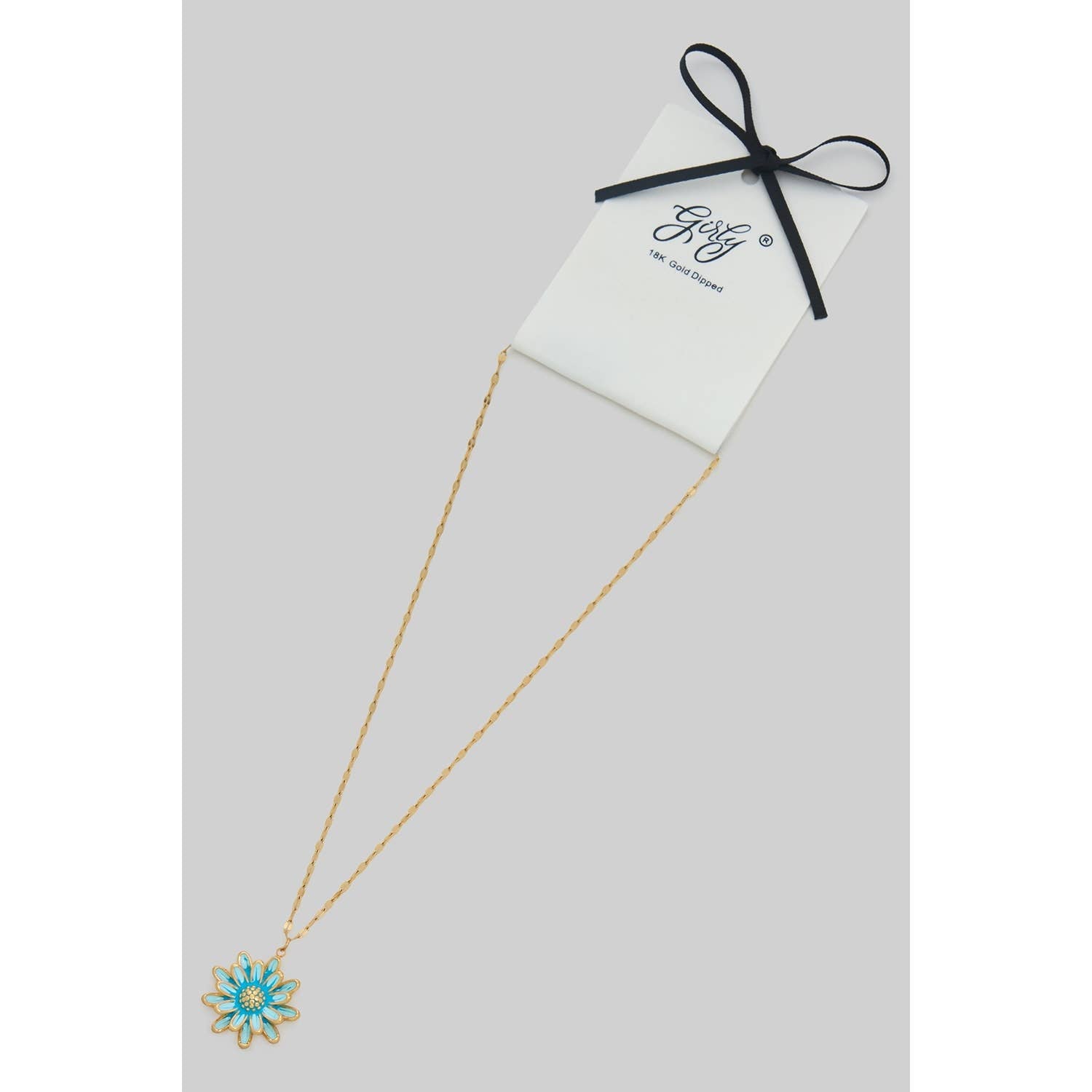 LACQUERED LAYERED FLOWER PENDANT NECKLACE - Proper