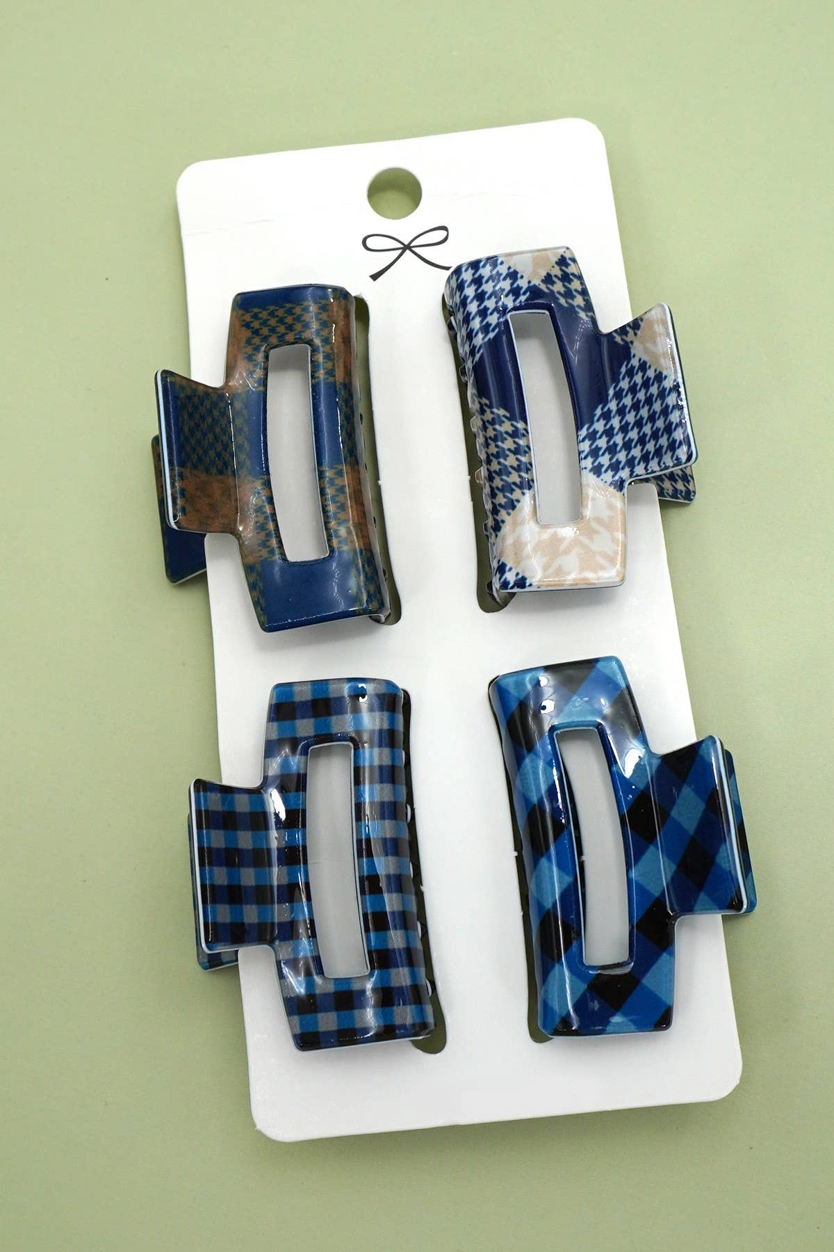 Set of 4 Mini Patterned Hair Claw Clips