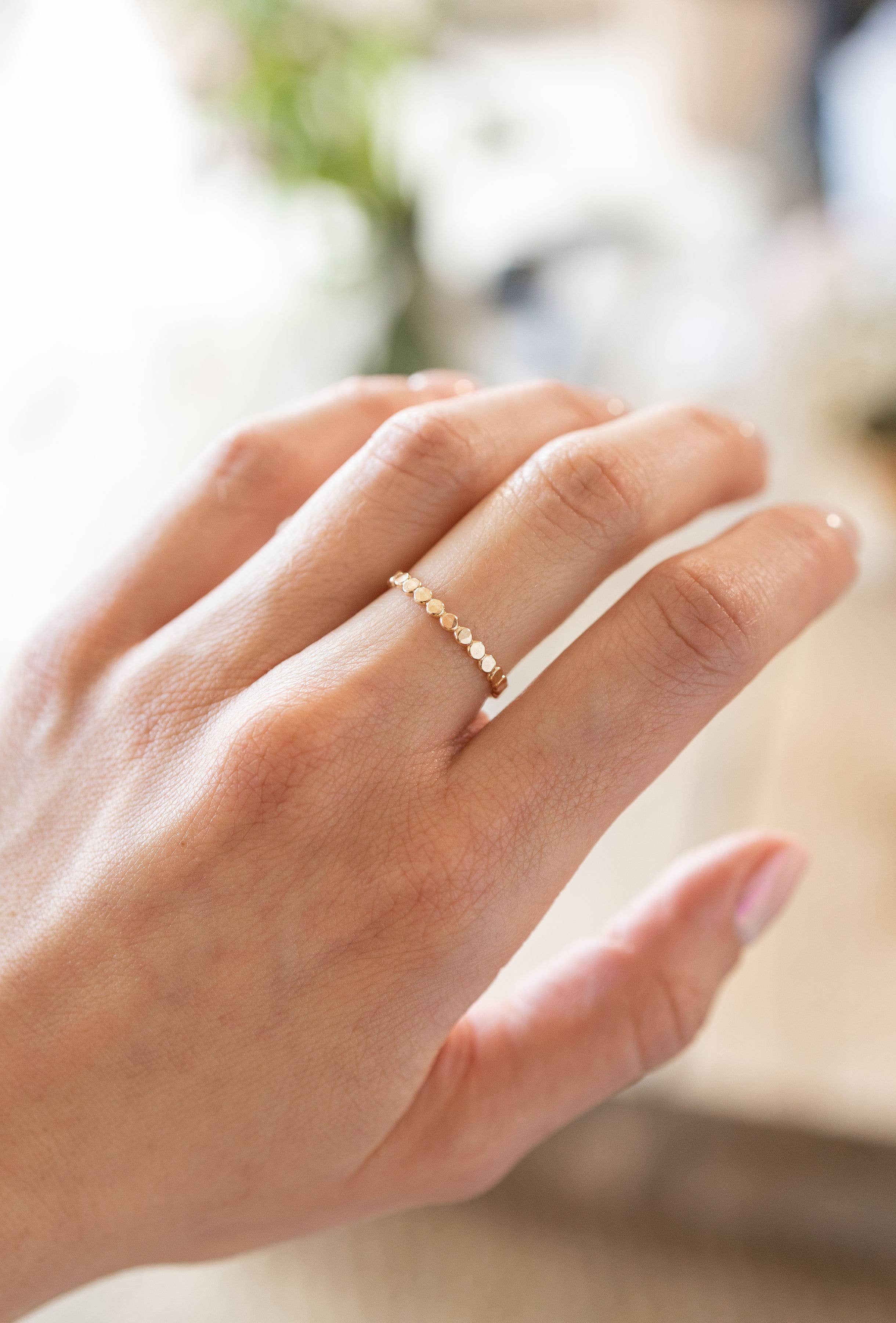 Coin Hammered Disc Ring - Proper