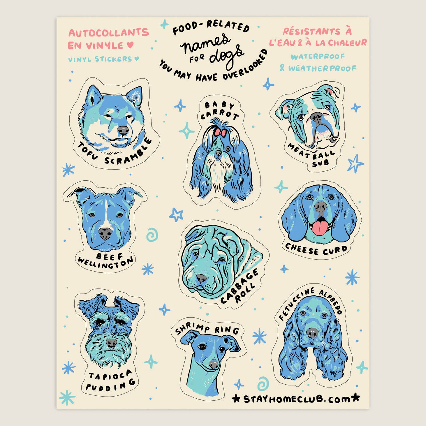 Food Dogs Sticker Sheet