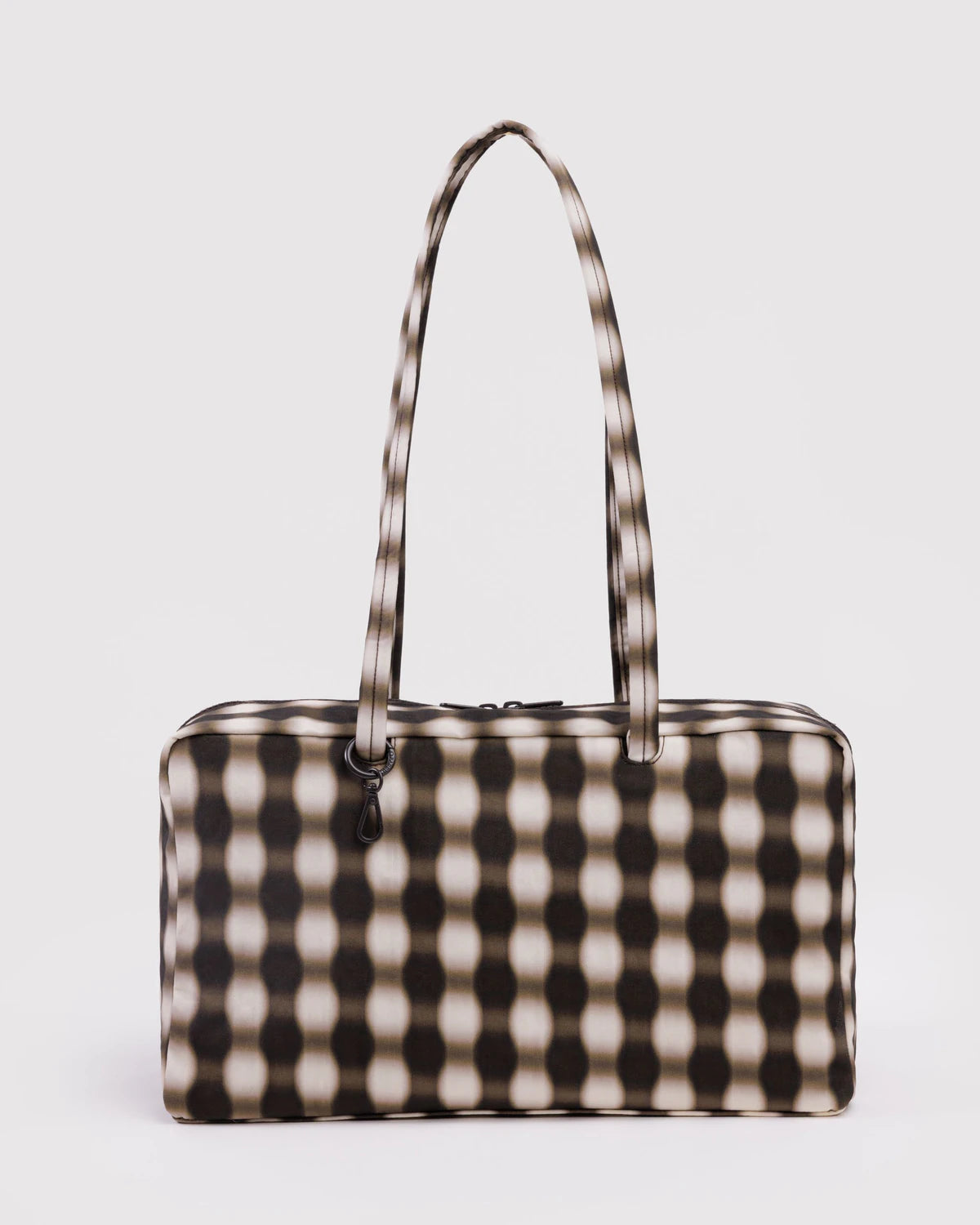 Medium Nylon Bowler Bag - Blurred Gingham Brown - Proper