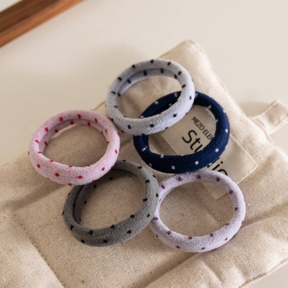 Polka Dot Seamless Hair Ties (Set of 5) - Proper