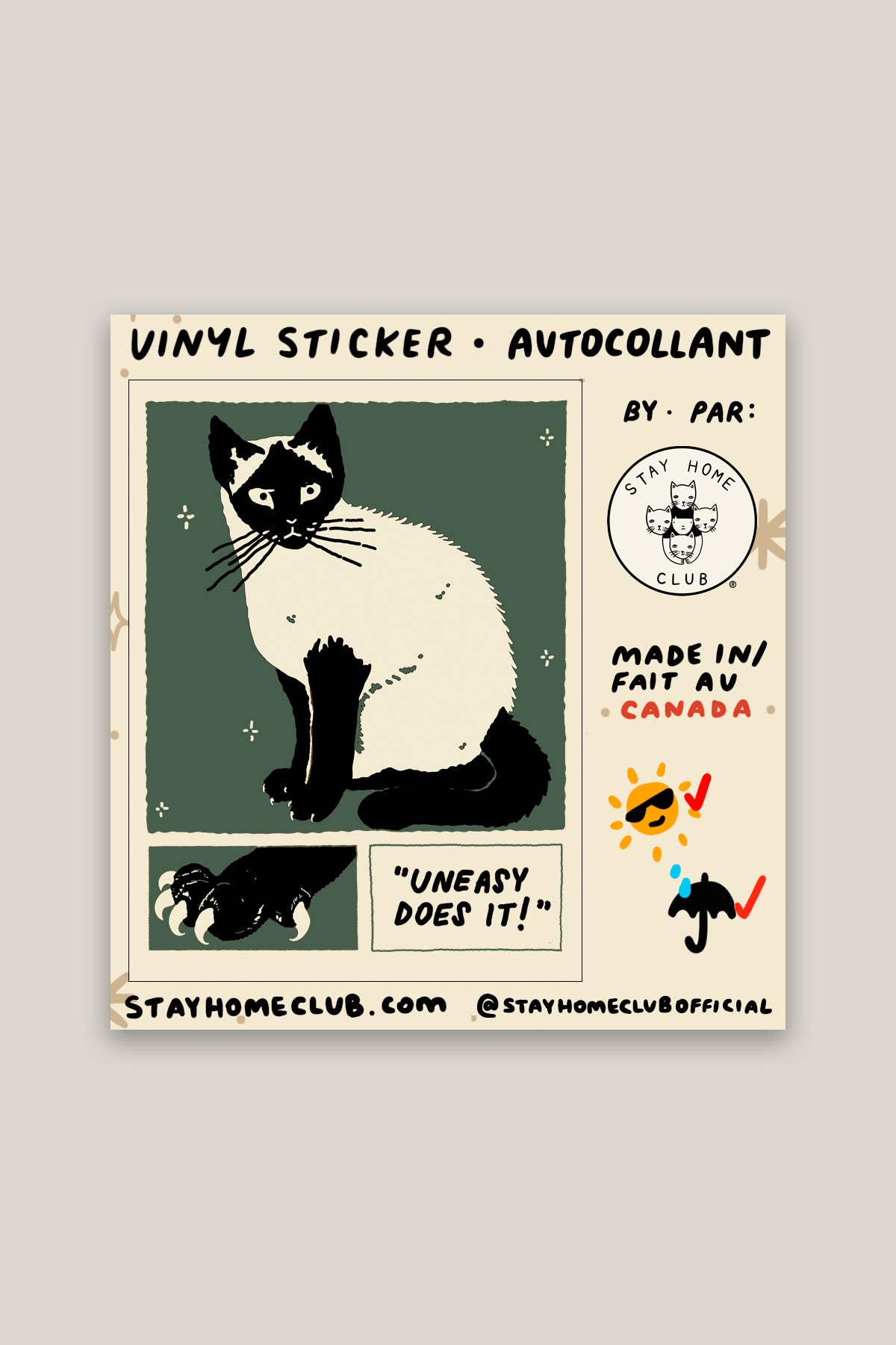 Uneasy Does It Vinyl Sticker - Proper