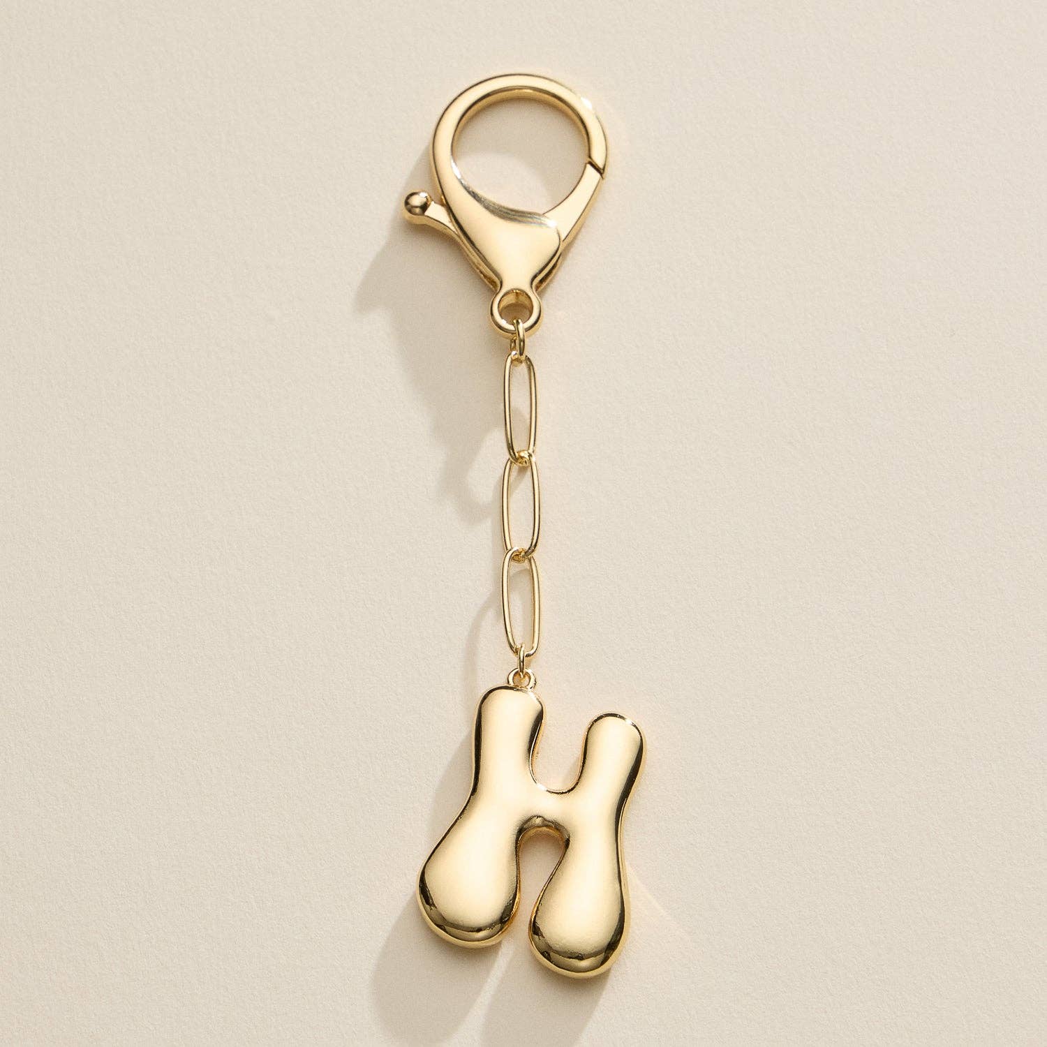 Bubble Letter Initial Keychain - Proper