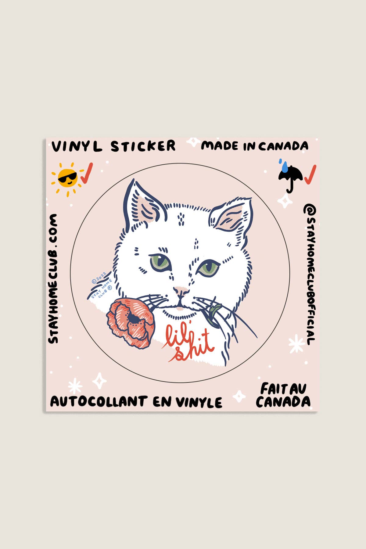 Lil Shit (Cat) Sticker | Waterproof Vinyl Sticker - Proper
