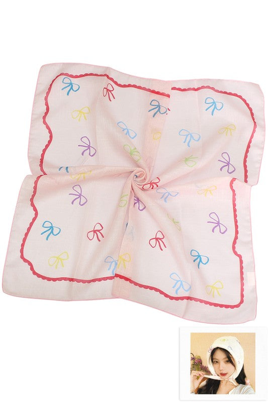 Sheer Bow Print Scarf - Proper