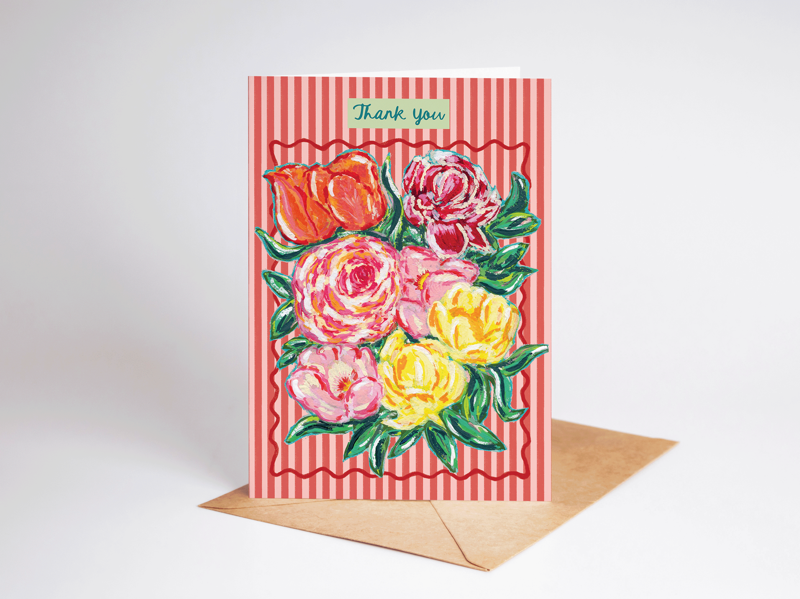 Bursting with Thanks Floral Bouquet Greeting Card - Proper