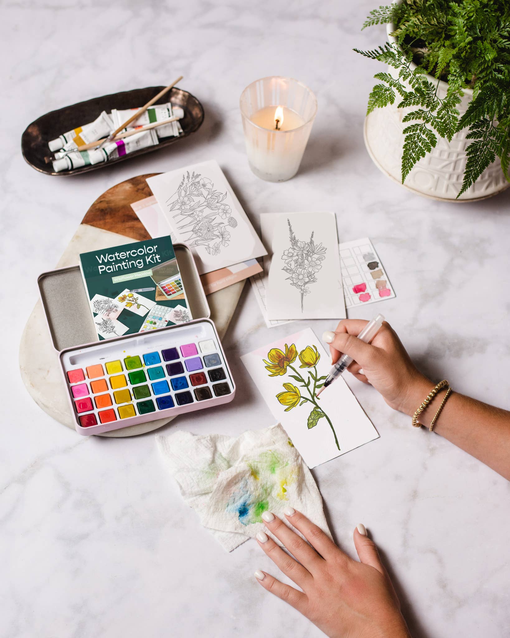 Wildflower Meadow Watercolor Painting Kit - Proper