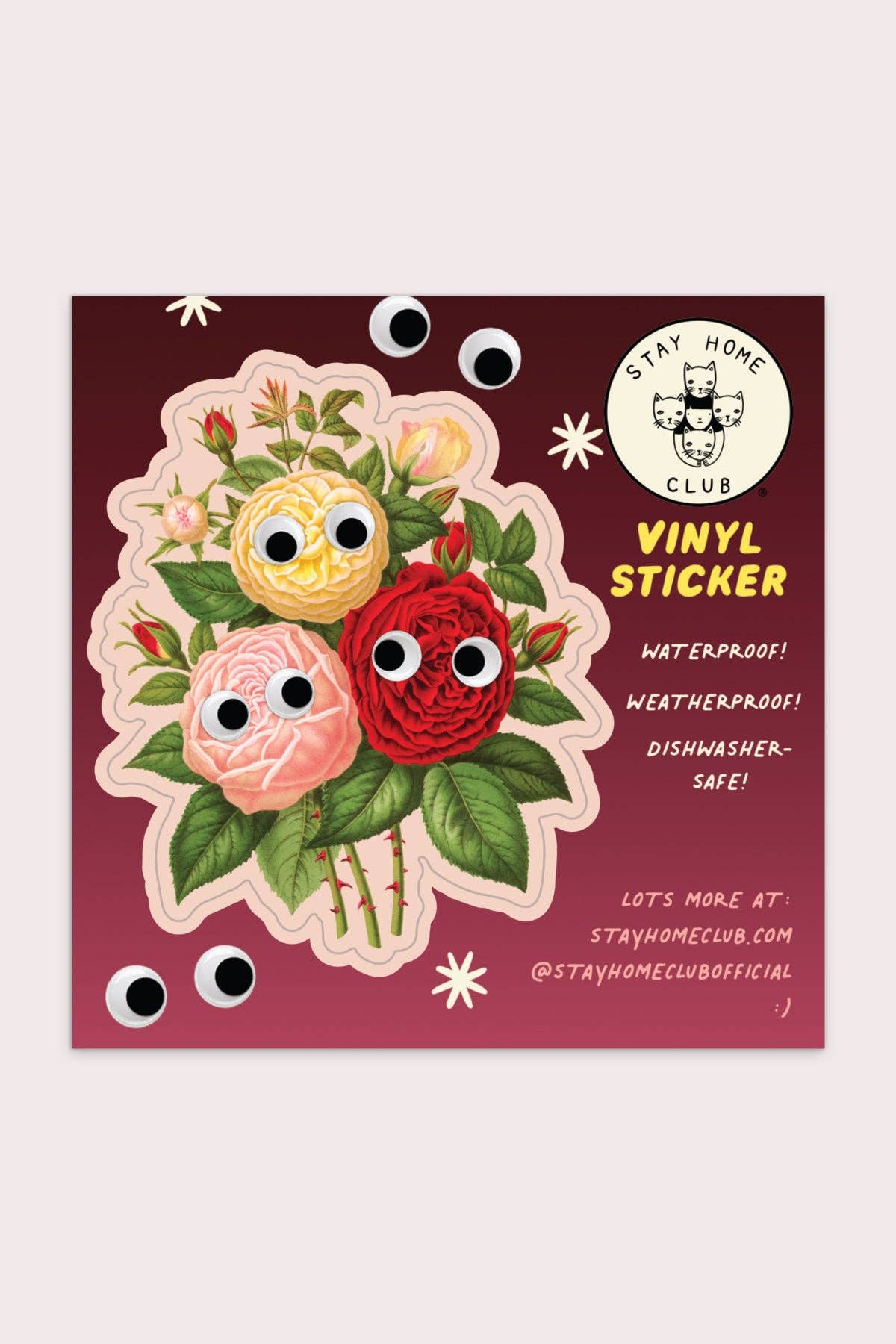 Googly Roses Vinyl Sticker - Proper