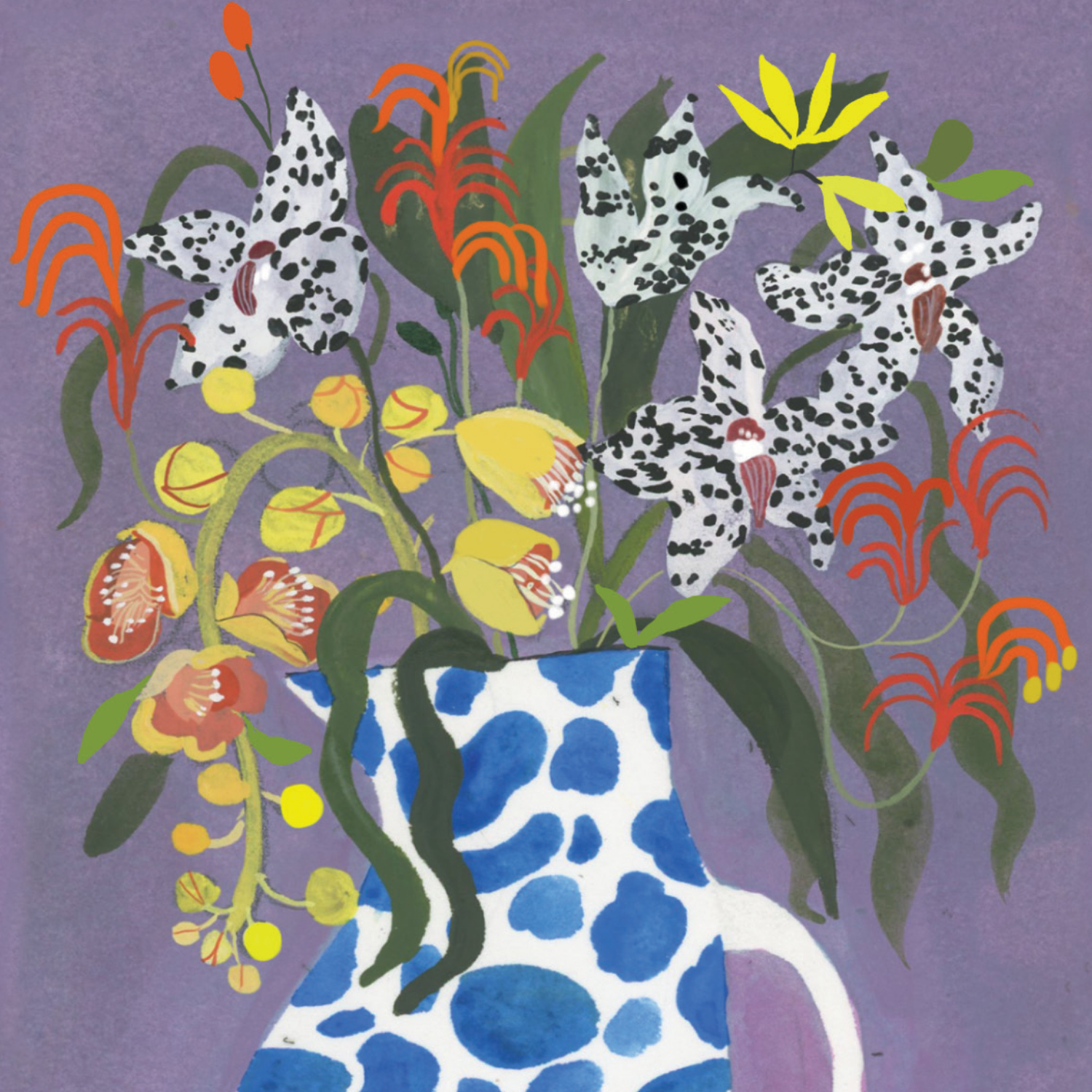 I Love You Cow Lily Greeting Card - Proper