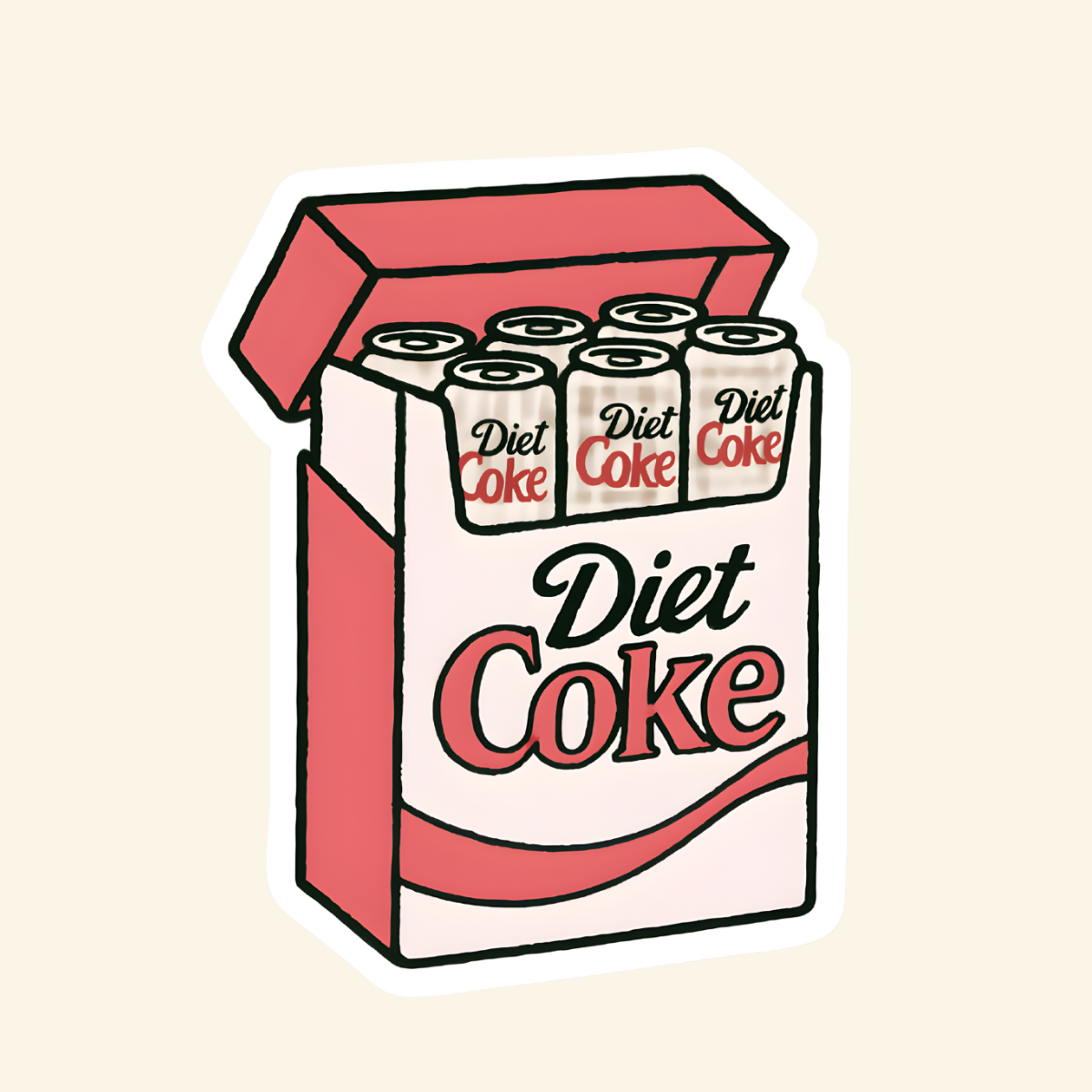 Diet Coke Fridge Pack Sticker - Proper