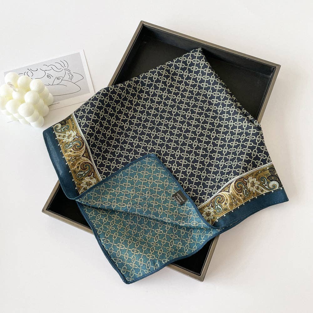 Elegant Flower Print Long Satin Scarf DP25F998 - Proper